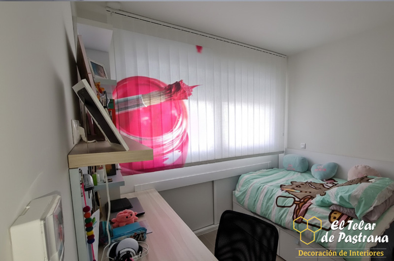 Ambiente juvenil cortinas verticales Cortinas verticales habitacion juvenil