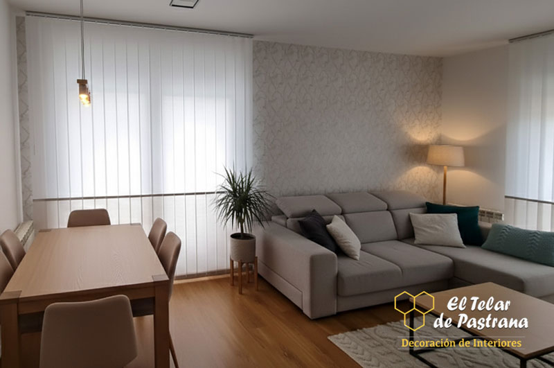 Cortina vertical para salon moderno