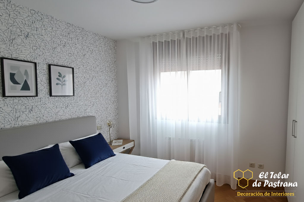 Onda Perfecta en Visillo Blanco dormitorio principal Madrid Proyecto 7: Dormitorio moderno con visillo de onda perfecta - Latina, Madrid