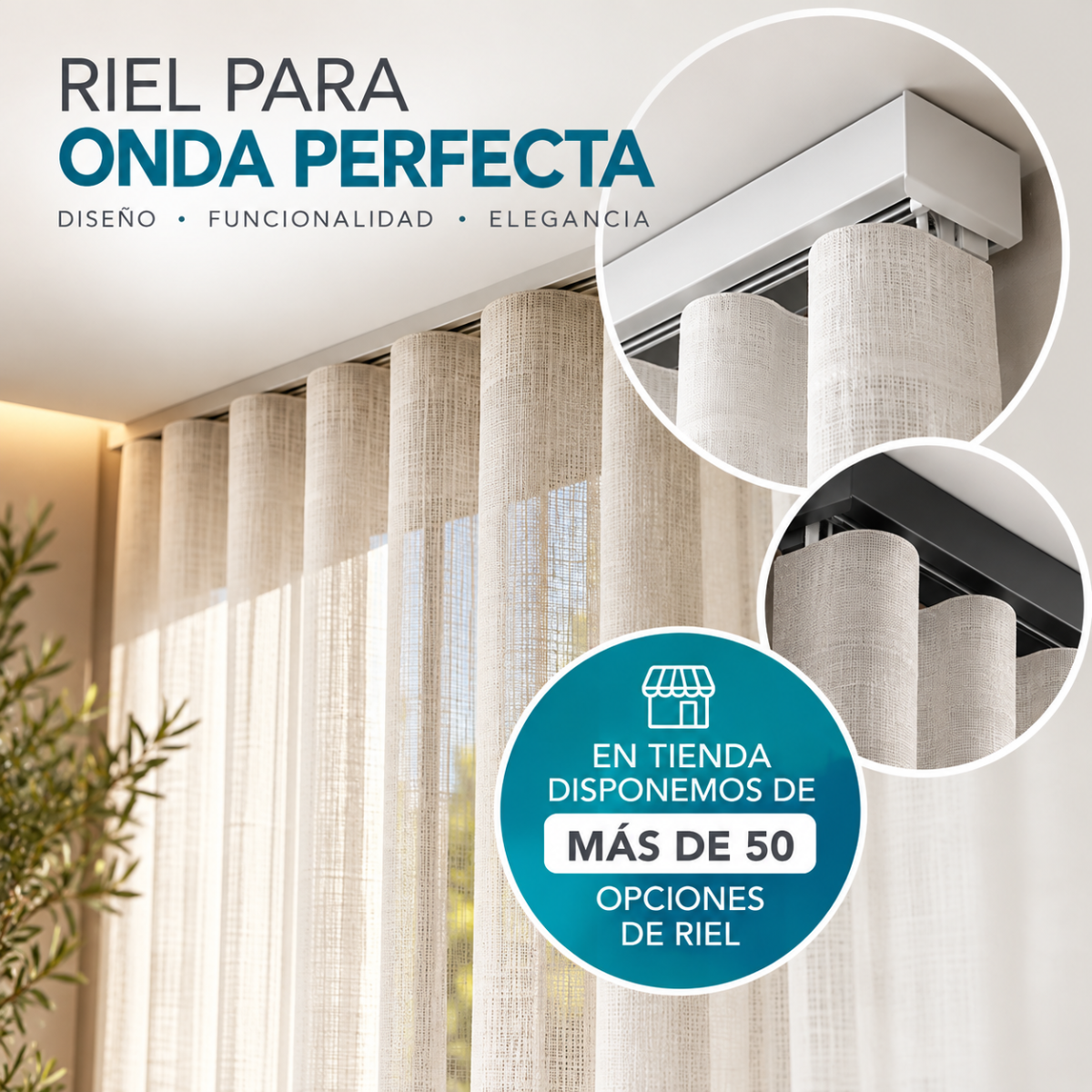Riel para cortina Onda Perfecta