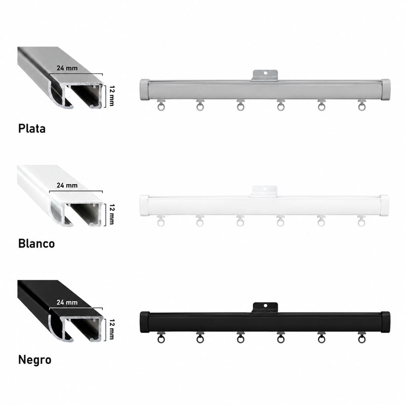 Acabados del riel Valeria para cortinas Onda Perfecta