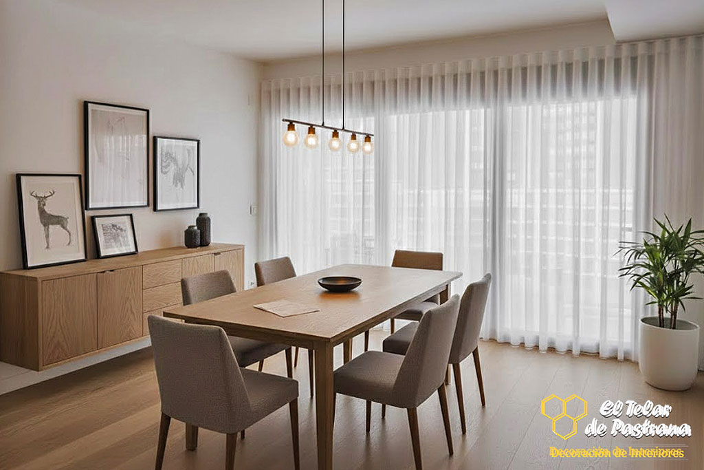 Onda Perfecta en Visillo Blanco comedor escandinavo Madrid Proyecto 14: Comedor de estilo escandinavo con muebles de madera y onda perfecta - Madrid