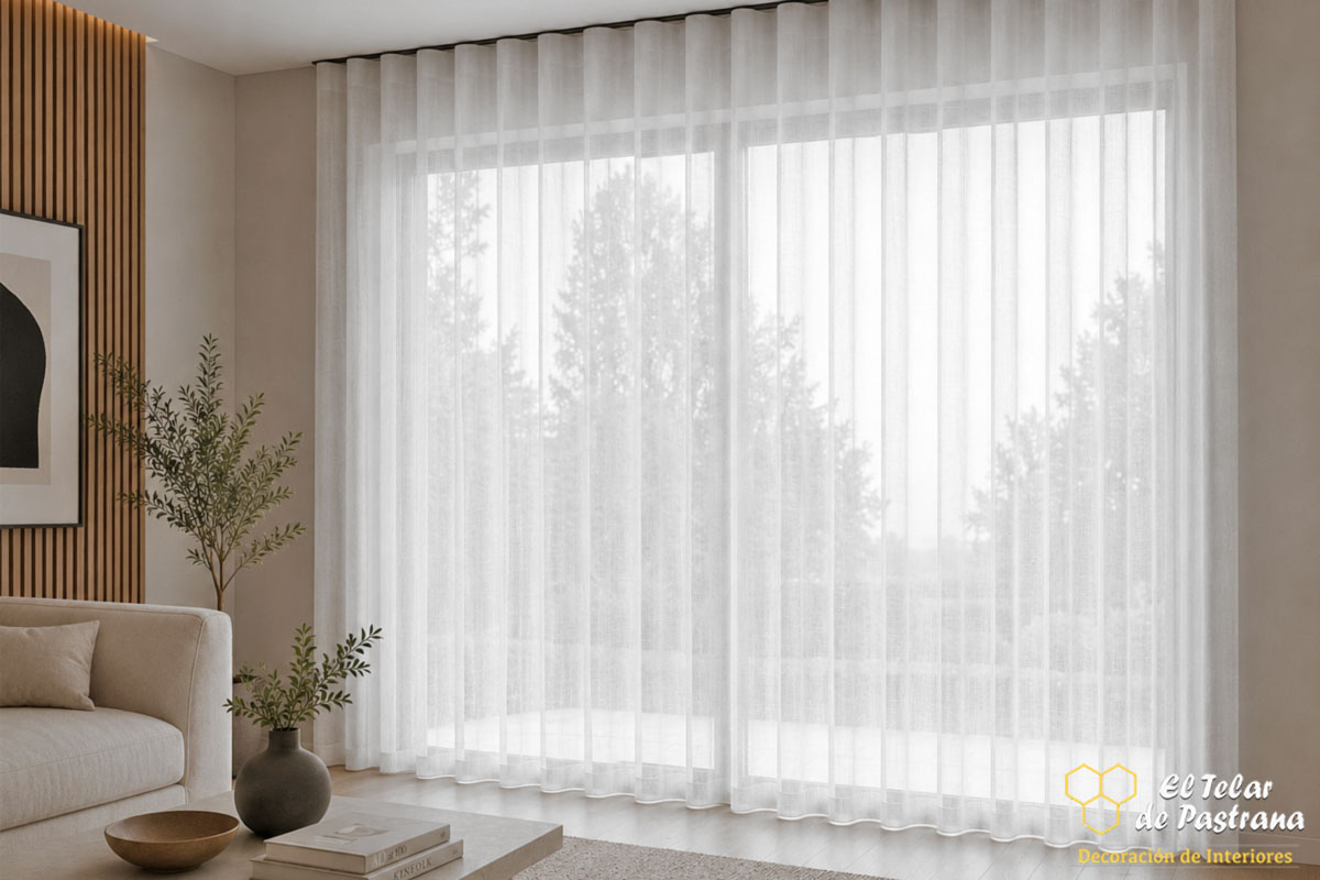 Cortinas Onda Perfecta con riel Valeria a medida en Madrid