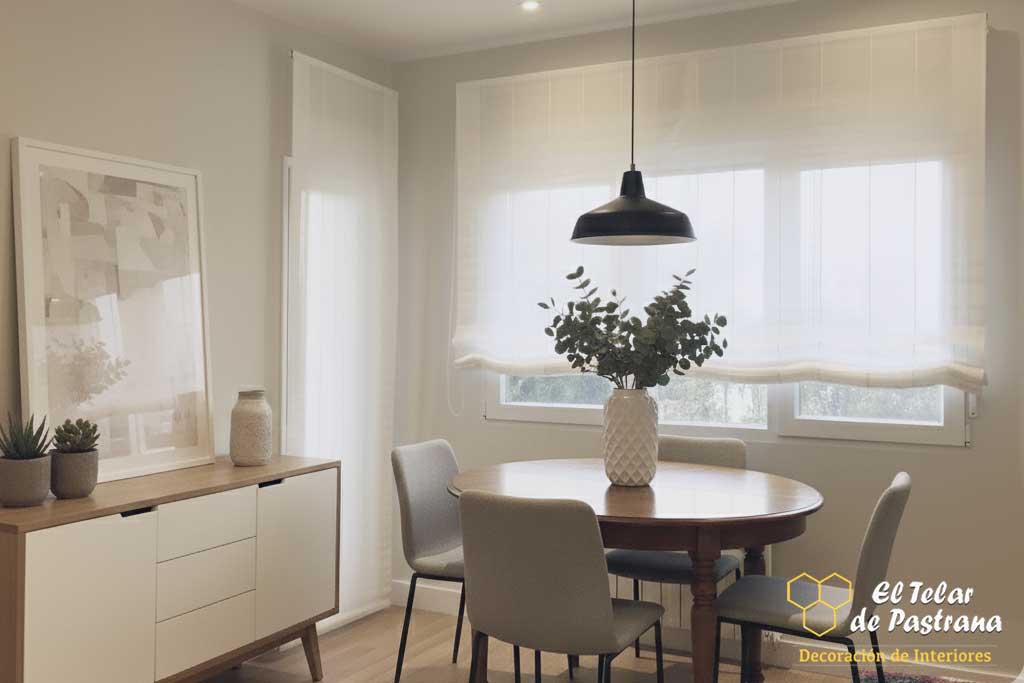 Comedor moderno con estores paquete de lino