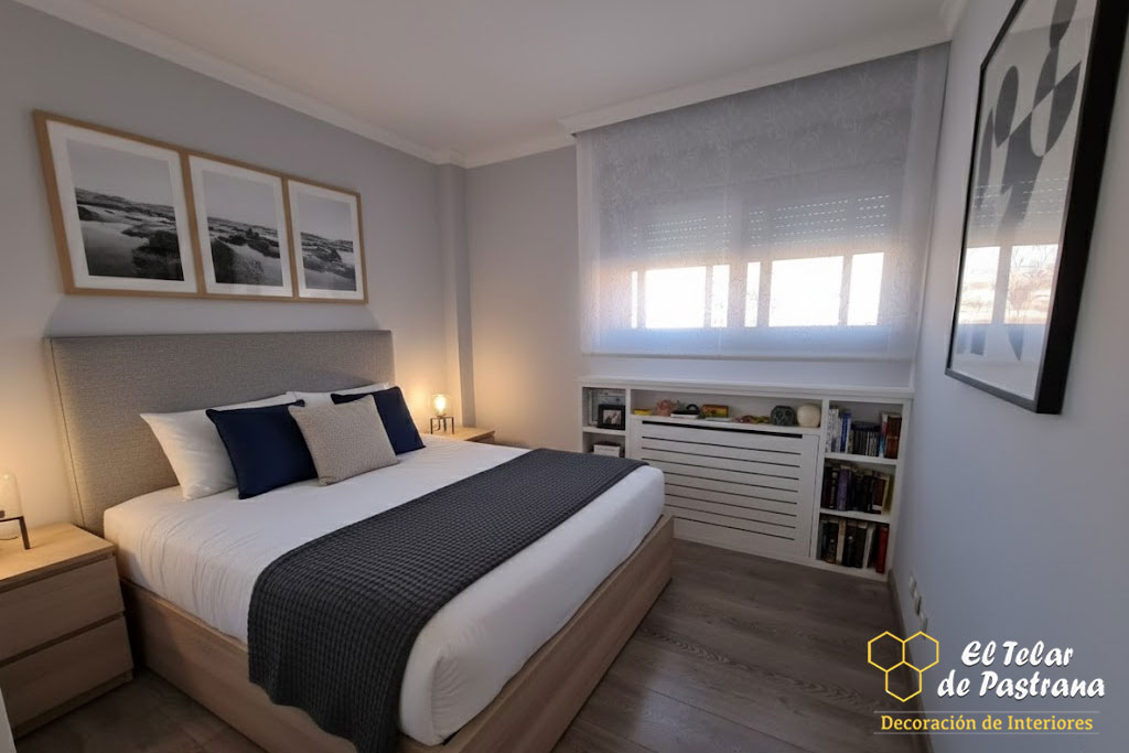 Estor paquete translúcido en dormitorio moderno