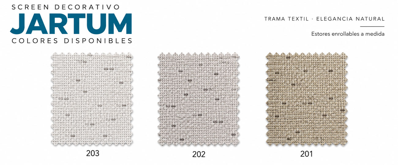 Colores disponibles del tejido Jartum Colores y tejidos disponibles para estores Jartum