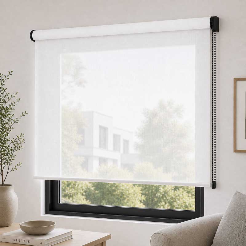 ilustacion stor 5% Detalle de estor enrollable Plus Screen 5%