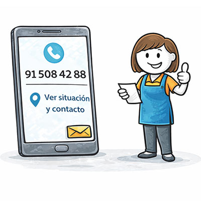 Atención y contacto en tienda de cortinas