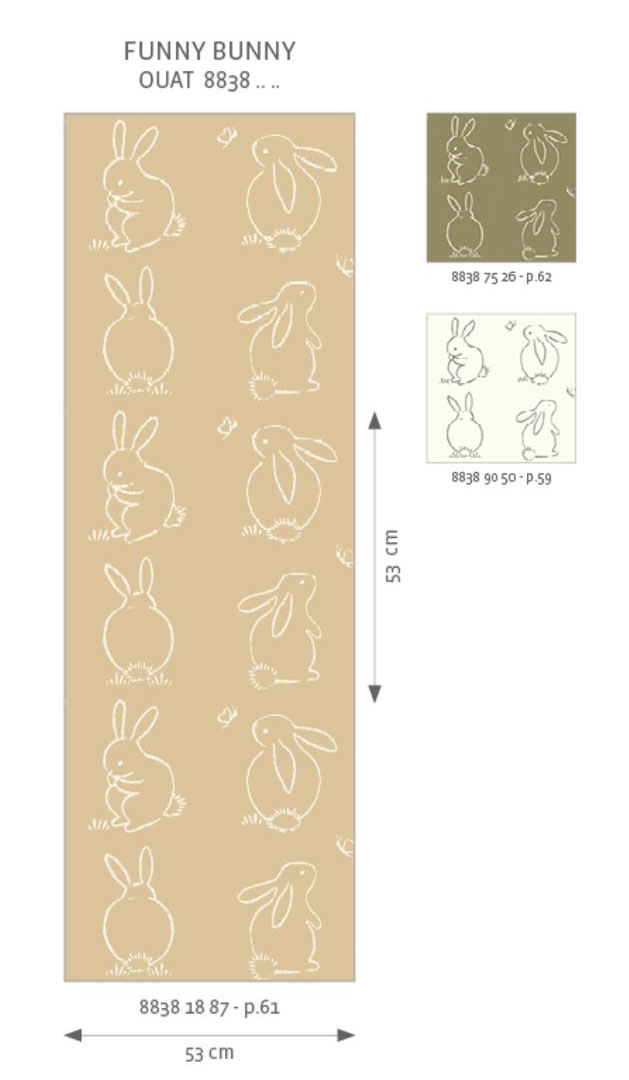 detalle case del papel pintado conejos