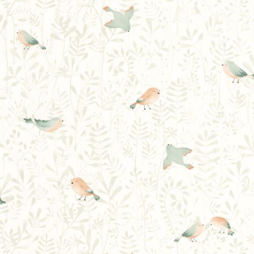 Ave volando verde rosa fondo blanco 88317088