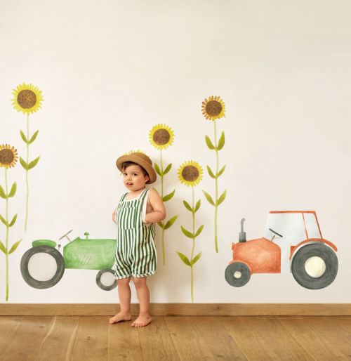 Decoración stickers tractor verde