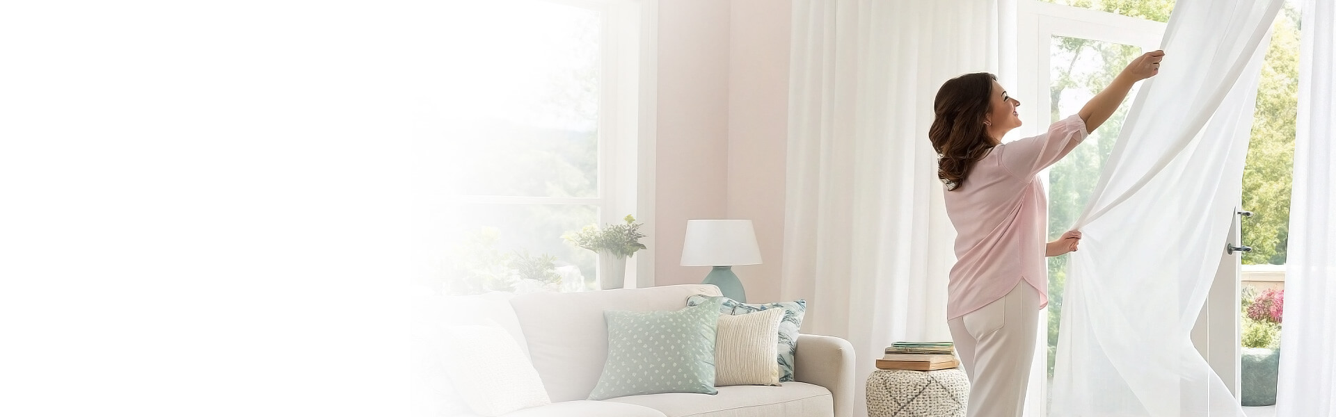 Cortinas y estores en un hogar elegante