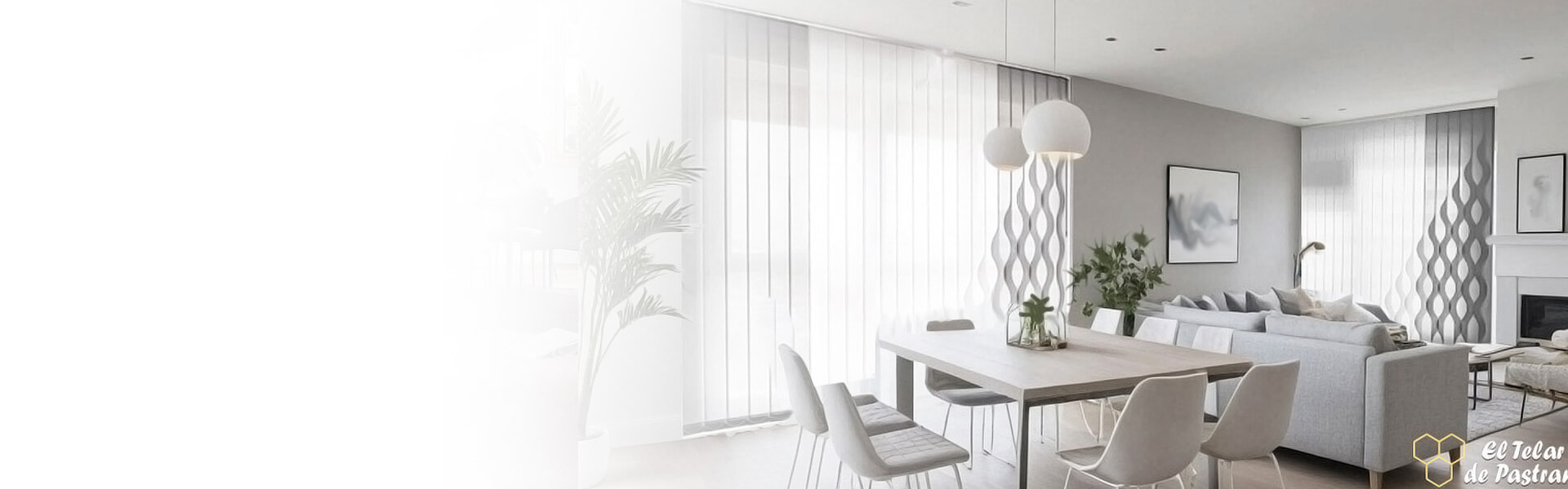 Cortinas verticales modernas en un salón